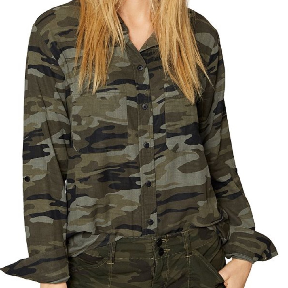Sanctuary Steady Camo Boyfriend Shirt
